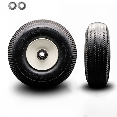 Service Caster SCC - 10" x 3.5" Pneumatic Wheel Only with 2.25" Offset Hub and Ball Bearings SCC-FPB350-4O-BRGKIT